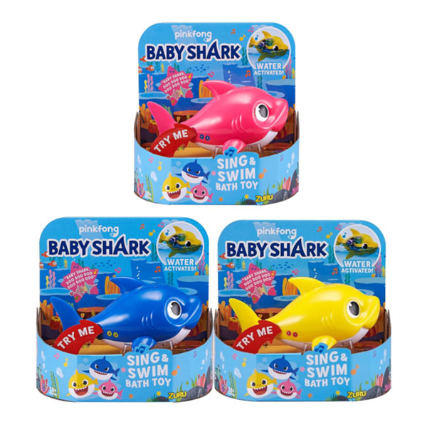Robo Alive Baby Shark Sing and Swim (Jaune, bleu et Rose)