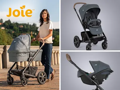 Joie Chrome Deluxe 3-in-1 Travel System with R129 Car Seat and ISOFix Seat Base Bundle