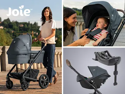 Joie Chrome Deluxe 3-in-1 Travel System with R129 Car Seat and ISOFix Seat Base Bundle