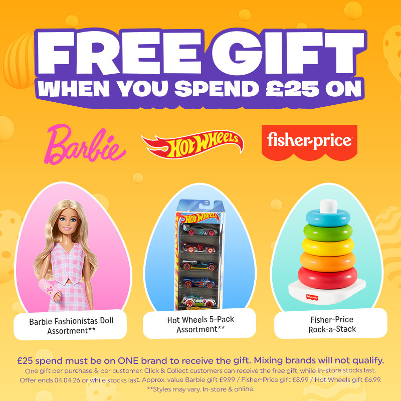  Mattel GWP EASTER 2026 on the yellow background 