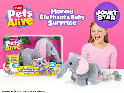 Pets Alive - Peluche Interactive Maman Éléphant & Bébés Surprises