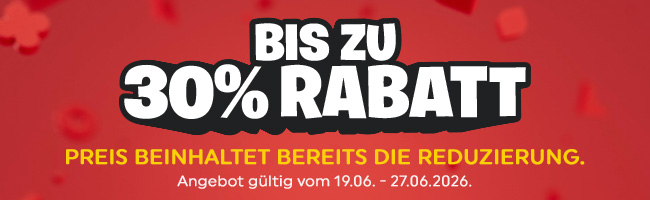 Bis zu 30% Rabatt