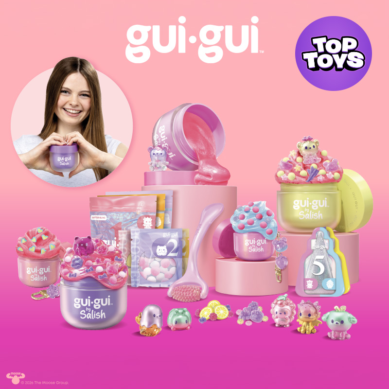 A selection of the Gui Gui By Salish Beautify Your Slime Mega Packs on a light and dark pink background with an insert image of Salish.