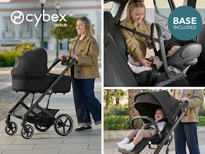Savings on Baby Essentials cybex travel system on the outdoor background