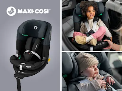 different stages of Maxi-Cosi Emerald 360° S i-Size ISOFIX R129 Car Seat Tonal Black