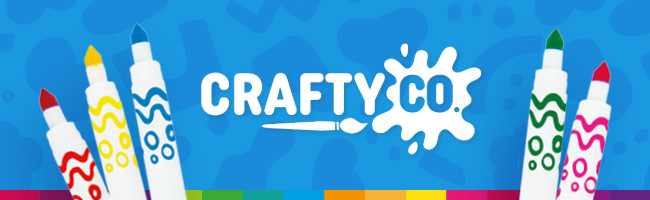 Crafty Co selection on the blue background 