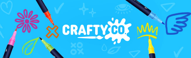 Crafty Co selection on the blue background 