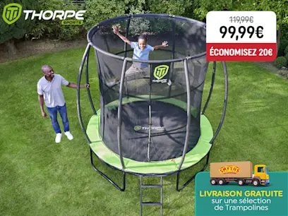 Thorpe - Trampoline d'Extérieur Rond avec Filet 2,44 m