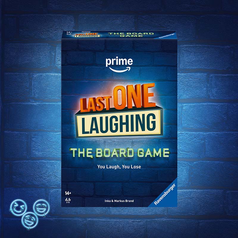 new Ravensburger Last One Laughing Game on the dark blue background 