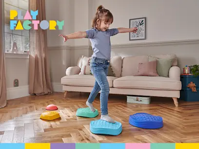 Play Factory Mountain Stepping Stones 5 Pack on the indoor background 