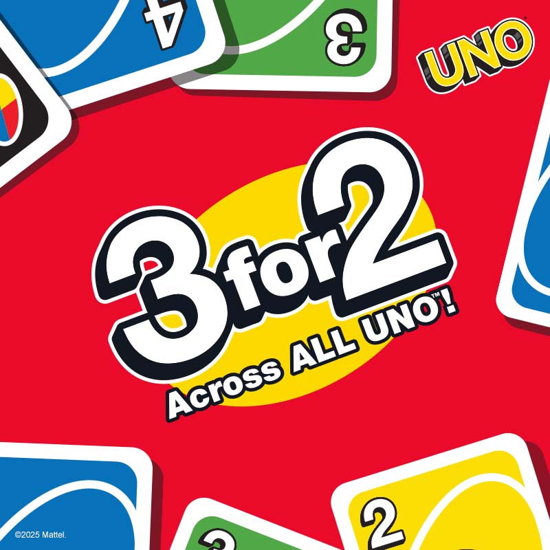 A selection of Uno Games on a red background.