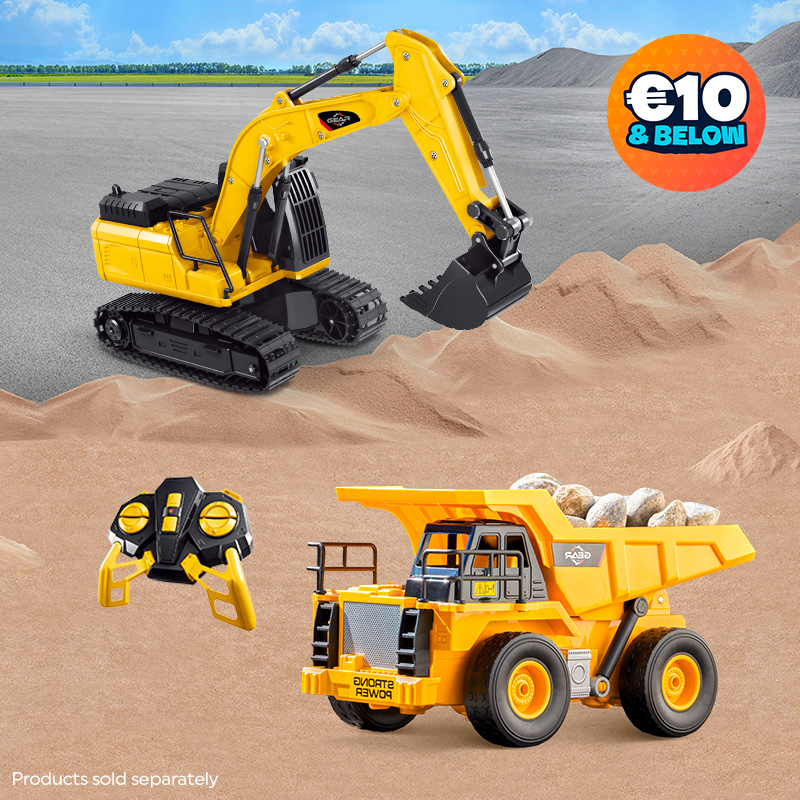 great value remote control construction trucks on the outdoor background 