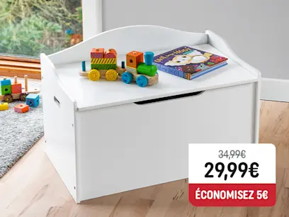 Coffre à Jouet en Bois Blanc