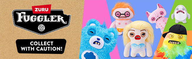 selection of Fugglers toys on the multicolour background 