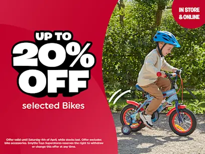 Up to 20% off selected bikes! on the red background