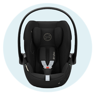 Baby Car Seat on the blue background 