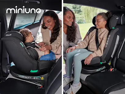 two different versions of miniuno Orvital 360º i-Size ISOFix R129 Car Seat 
