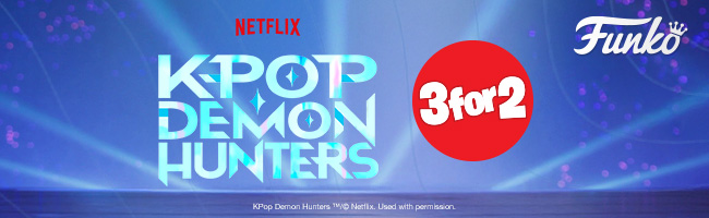 K-Pop Demon Hunters 3 for 2 on the blue background 