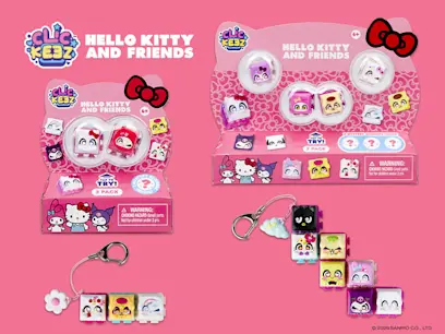 selection of new Clickeez Hello Kitty Season 3 on the pink background 