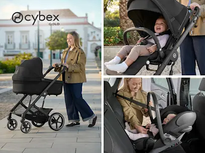 3 variants of Cybex Balios S Lux Travel System Bundle with Cloud G i-Size R129 Car Seat Moon Black