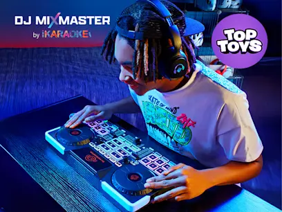 iKaraoke DJ MixMasteron the dark blue background with top toys logo 