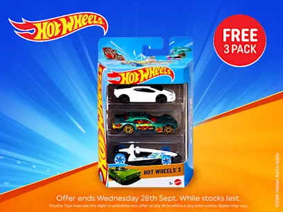 Hot Wheels FREE Gift promotion on the blue and orange background