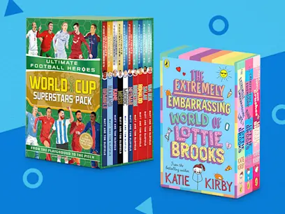 selection on new books sets on the blue background 