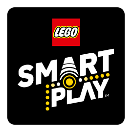 LEGO smart play logo on a black background