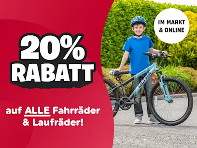 20% auf Fahrräder und Laufräder