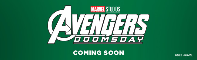 Avengers Doomsday Coming Soon  callout on the green background 