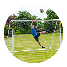 Football goals button with 10ft x 6ft Thorpe Sports Pro Football Goal as image