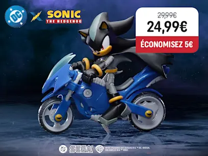 Sonic - DC Comics Figurine Shadow en Batman et La Batcycle 13 cm
