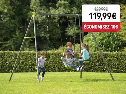 Balançoire en Métal avec 3 Agrès 220 cm