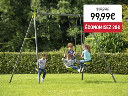 Balançoire en Métal avec 3 Agrès 220 cm