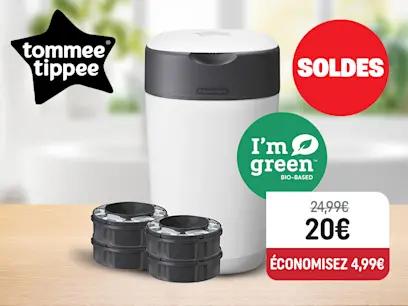 Tommee Tippee - Poubelle à Couches Twist And Click Kit De Démarrage Complet