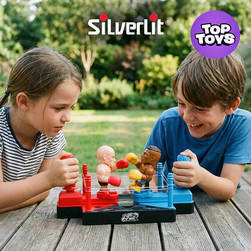 kids playing outside Silverlit Fist On Fire Boxing Robots Set