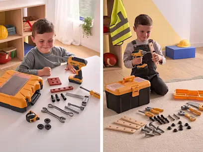  NEW in Tool Time Fun MasterTool Box Set & Tool Carry Case