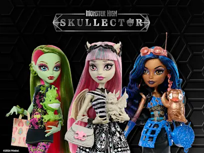 selection of Monster High Creeproduction on the black background