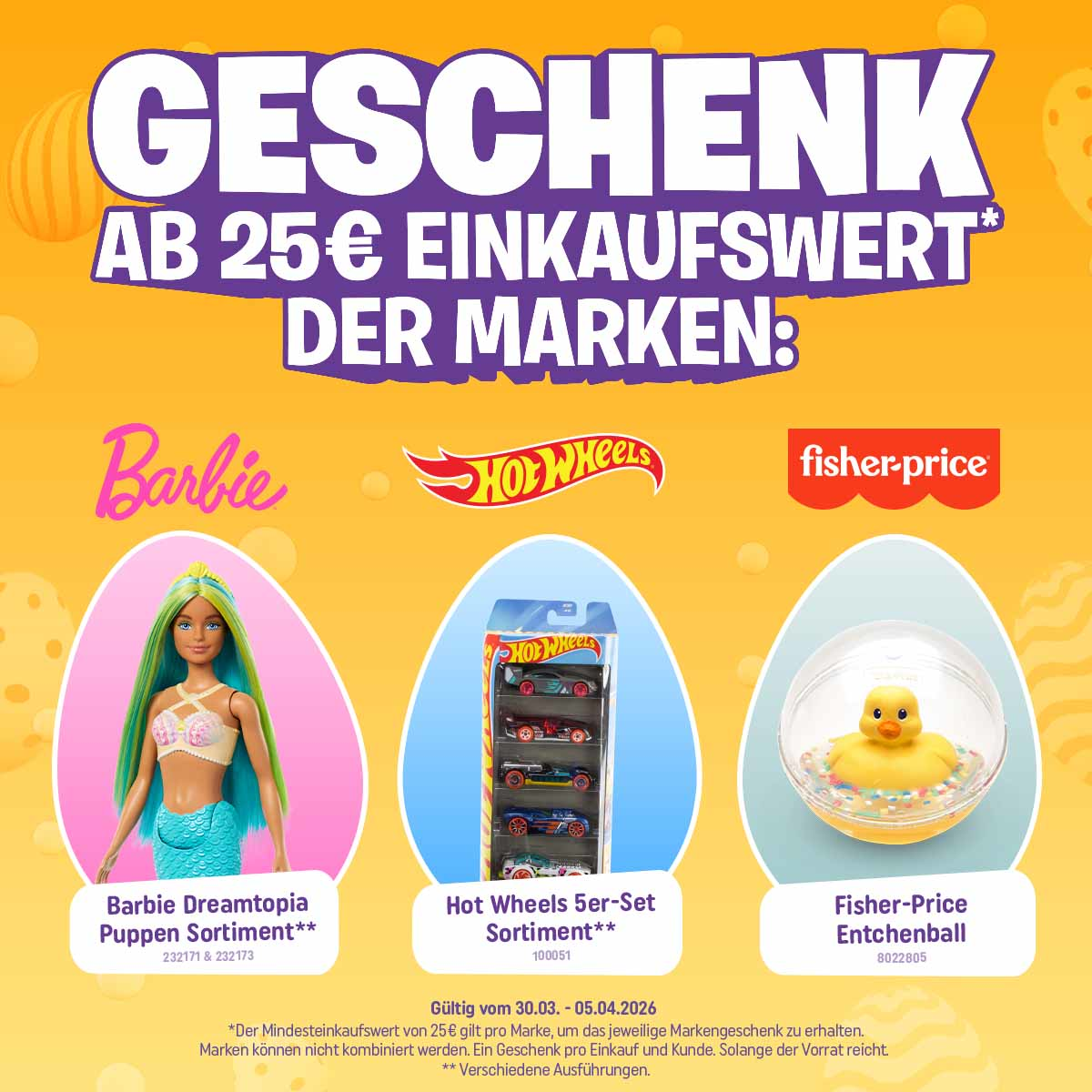 Barbie, Hot Wheels und Fisher-Price