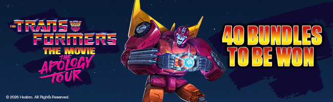 40 Bundles to be won transformers on the navy background 