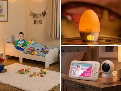 selection of new season baby essentials on the indoor cozy background 