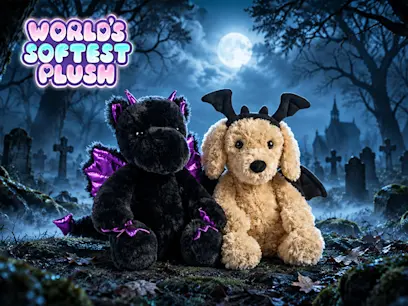 World's Softest Plush Spooky Halloween adventures collection on the dark blue background 