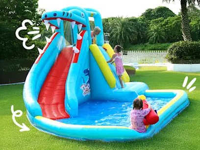 Happy Hop Dinosaur Water Park Bouncy Castle with Slide