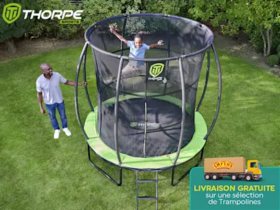 Thorpe - Trampoline d'Extérieur Rond avec Filet 2,44 m