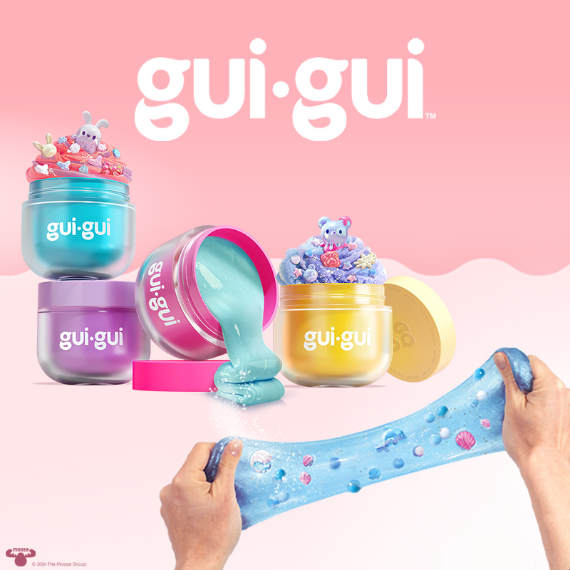 selection of Gui Gui Beautify Your Slime Single Pack Assortment on the pink background 
