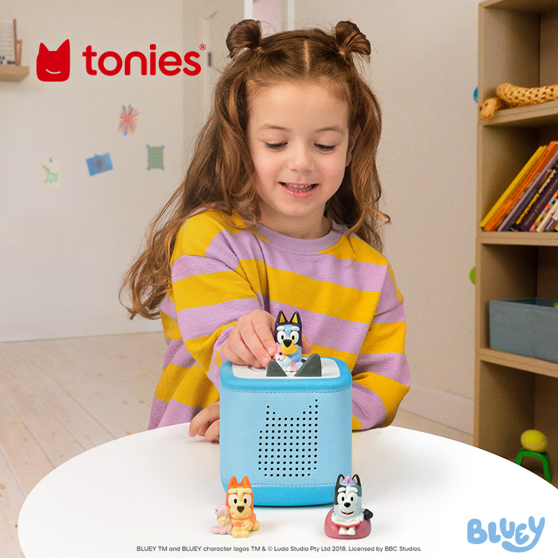NEW Tonies Bluey selection on the indoor background 