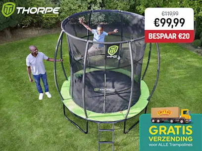 Thorpe - Trampoline d'Extérieur Rond avec Filet 2,44 m