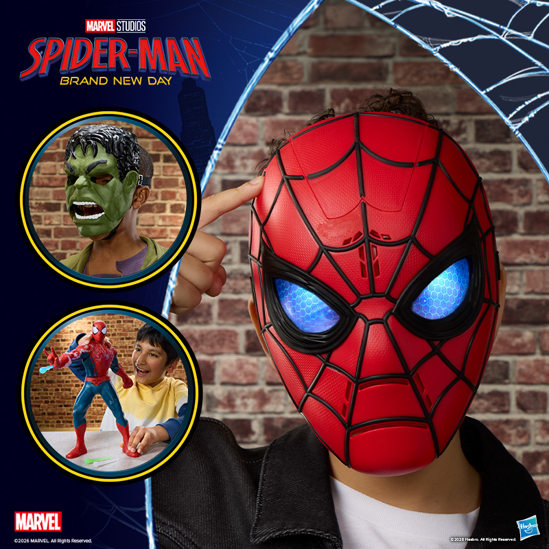 Spider-man brand new day toys on the dark background 