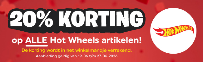 20% korting op Hot Wheels artikelen