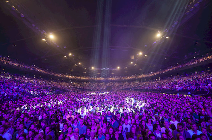 Audience at a show in Sportpaleis, one of be•at's venues